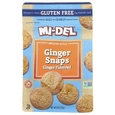 Mi-Del Cookies, Swedish Style Ginger Snaps, Ginger, 8 oz (227 g)