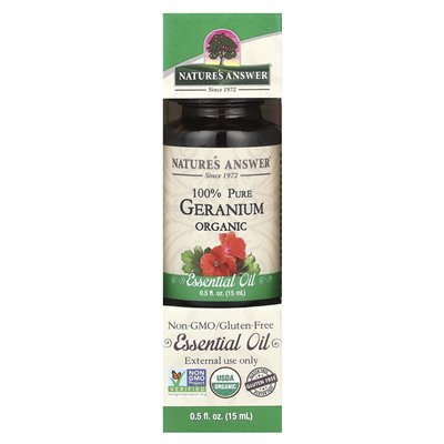Odpowiedź natury, 100% czysty organiczny olejek eteryczny, geranium, 0,5 fl oz (15 ml)