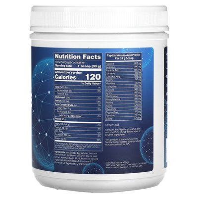 MRM Nutrition, białko białka jaja, wanilia, 12 uncji (340 g) MRM Nutrition, białko białka jaja, wanilia, 12 uncji (340 g)