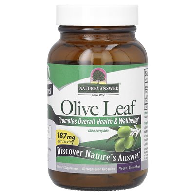 Odpowiedź natury, Olive Leaf, 187 mg, 60 kapsułek wegetariańskich