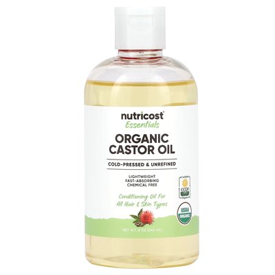 Nutricost, Essentials, organiczny olej rycynowy, 8 uncji (240 ml)