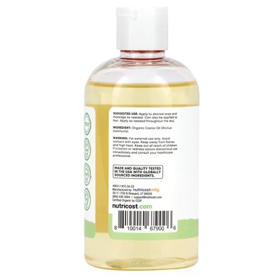 Nutricost, Essentials, organiczny olej rycynowy, 8 uncji (240 ml)