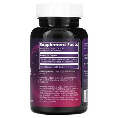 MRM Nutrition, Ginkgo B, 60 mg, 60 vegan capsules