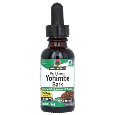 Odpowiedź natury, kora Yohimbe, bez alkoholu, 1000 mg, 1 fl oz (30 ml)