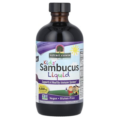 Odpowiedź natury, Płyn Sambucus dla dzieci, wolny od alkoholu, 8 fl oz (240 ml)