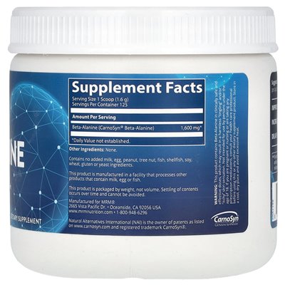 MRM Nutrition, beta-alanina, 7,05 uncji (200 g)