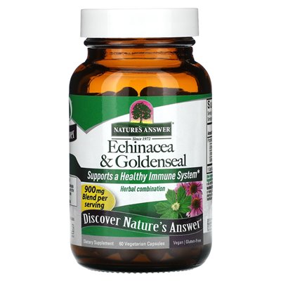 Odpowiedź natury, Echinacea i Goldenseal, 60 kapsułek wegetariańskich