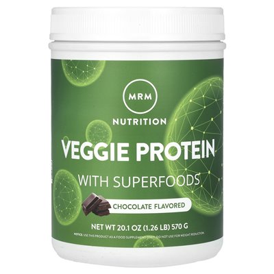 MRM Nutrition, Wegetariański Protein z Superżywnością, Czekolada, 570 g