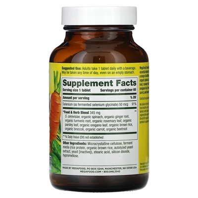 Megafood, selen, 60 tabletek