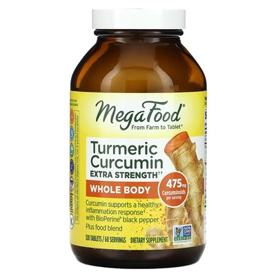 Megafood, Curcumin Extra Strength, Whole Body, 475mg, 120 Tablets (237.5mg per tablet)