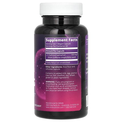 MRM Nutrition, 5-HTP, 100 mg, 60 wegańskich kapsułek