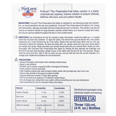 Puryles, a także solanki bez konserwujące, 3 butelki, 4 uncje (120 ml) Puryles, a także solanki bez konserwujące, 3 butelki, 4 uncje (120 ml)