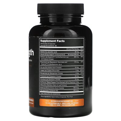 Nutrachamps, siła kości, 120 kapsułek wegetariańskich