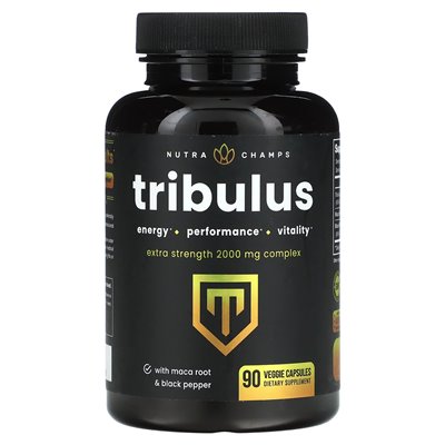 Nutrachamps, Tribulus, dodatkowa siła, 2000 mg, 90 kapsułek warzywnych (666 mg na kapsułkę)