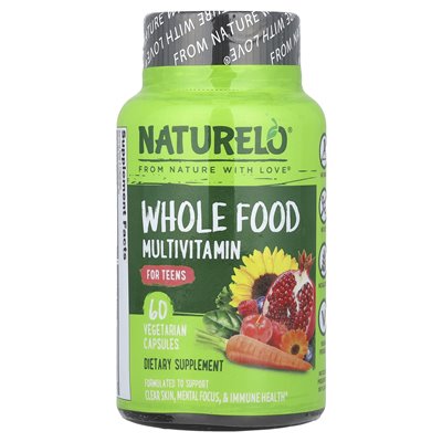 Naturelo, Whole Food Teen Multivitamin, 60 Vegetarian Capsules