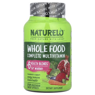 Naturelo, Whole Food Multiwitamin dla kobiet, 120 kapsułek wegetariańskich