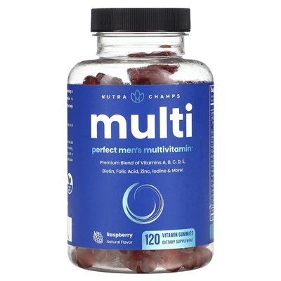 Nutrachamps, Multi, Perfect Men‘s Multivitamin, Himbeere, 120 Vitamine