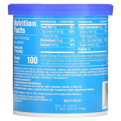 Pillsbury, zuckerfrei, Premium-Zuckerguss, Schokoladenfondant, 15 oz (425 g)