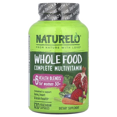 Naturelo, Whole Food Complete Multivitamin for Women 50+, 120 Vegetarian Capsules