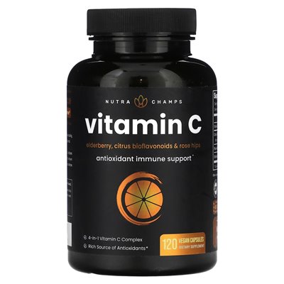 Nutrachamp, witamina C, 120 wegańskich kapsułek